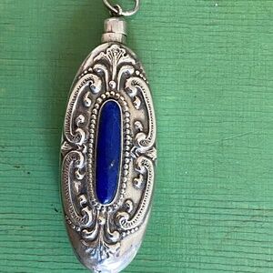 Haydin Victorian Sterling Silver Lapis Vintage Pendant